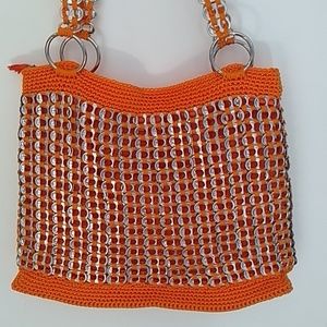 New Handmade knit and soda cap purse